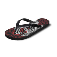 Aotearoa Kowhaiwhai Poutama Red Motif Flip Flops
