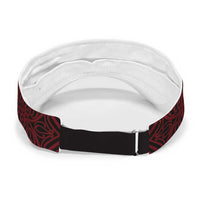 Aotearoa Kowhaiwhai Poutama Red Motif Sun Visor Cap