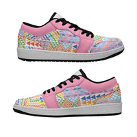 Aotearoa Kowhaiwhai Taniko Patchwork Rainbow Motifs Low Sneakers