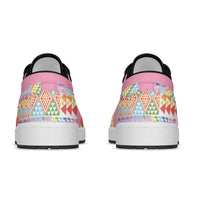 Aotearoa Kowhaiwhai Taniko Patchwork Rainbow Motifs Low Sneakers