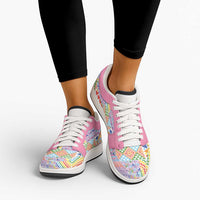 Aotearoa Kowhaiwhai Taniko Patchwork Rainbow Motifs Low Sneakers