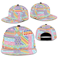 Aotearoa Kowhaiwhai Taniko Patchwork Rainbow Motifs Snapback Cap