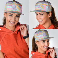 Aotearoa Kowhaiwhai Taniko Patchwork Rainbow Motifs Snapback Cap