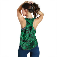 Aotearoa Maori Hei Tiki Women Racerback Tank Kakariki Kowhaiwhai Puhoro Motif LT9 - Polynesian Pride