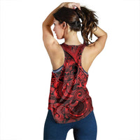 Aotearoa Maori Hei Tiki Women Racerback Tank Whero Kowhaiwhai Puhoro Motif LT9 - Polynesian Pride