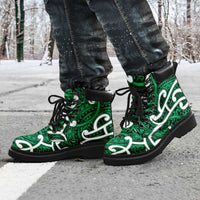 Aotearoa Maori Kowhaiwhai All Season Boots Kakariki Puhoro and Patiki