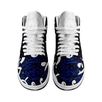 Aotearoa Maori Kowhaiwhai High Sneakers AJ1 Kikorangi Puhoro and Patiki