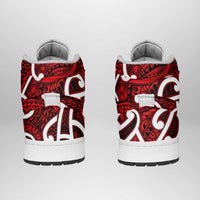 Aotearoa Maori Kowhaiwhai High Sneakers AJ1 Whero Puhoro and Patiki