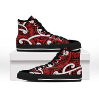 Aotearoa Maori Kowhaiwhai High Top Shoes Whero Puhoro and Patiki