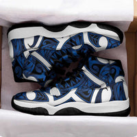 Aotearoa Maori Kowhaiwhai Sneakers J11 Kikorangi Puhoro and Patiki