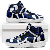 Aotearoa Maori Kowhaiwhai Sneakers J11 Kikorangi Puhoro and Patiki