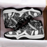 Aotearoa Maori Kowhaiwhai Sneakers J11 Kiwikiwi Puhoro and Patiki