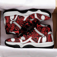 Aotearoa Maori Kowhaiwhai Sneakers J11 Whero Puhoro and Patiki