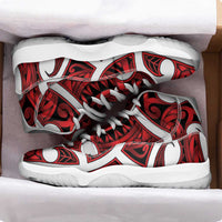 Aotearoa Maori Kowhaiwhai Sneakers J11 Whero Puhoro and Patiki