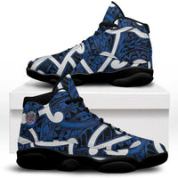 Aotearoa Maori Kowhaiwhai Sneakers J13 Kikorangi Puhoro and Patiki