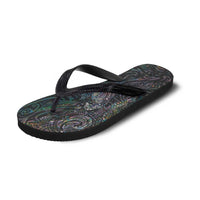 Aotearoa Moko Tribal Tattoo Flip Flops New Zealand Maori Penguin and Fantail Paua Shell Style LT03 - Polynesian Pride