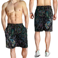Aotearoa Moko Tribal Tattoo Shorts for Men New Zealand Maori Penguin and Fantail Paua Shell Style LT03 - Polynesian Pride