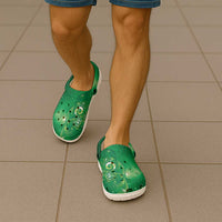 Aotearoa New Zealand New Year Clogs Shoes Tribal Koru Tattoo Green Galaxy Maori Silver Fern LT03 - Polynesian Pride