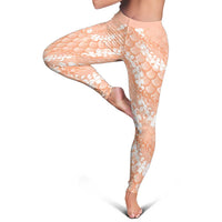 Apricot Mermaid Puakenikeni Maile Lei Leggings