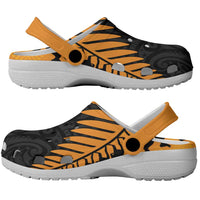 Australia New Zealand Rugby Clogs Shoes Gold Aboriginal Wallabies and Maori Black Fern - Polynesian Pride