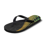 Australia New Zealand Rugby Flip Flops Gradient Aboriginal Wallabies and Maori Black Fern - Polynesian Pride