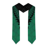 Australia New Zealand Rugby Graduation Stole Green Aboriginal Wallabies and Maori Black Fern - Polynesian Pride