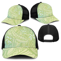 Baby Green Gradient Polynesia Baseball Net Cap Hawaiian Tribal Hammerhead Shark Tattoo - Polynesian Pride