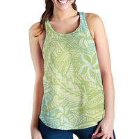 Baby Green Gradient Polynesia Women Racerback Tank Hawaiian Tribal Hammerhead Shark Tattoo - Polynesian Pride