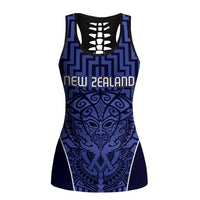 Basketball New Zealand Hollow Tank Top Blue Maori Ta Moko Indigenous - Polynesian Pride