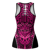 Basketball New Zealand Hollow Tank Top Pink Maori Ta Moko Indigenous - Polynesian Pride