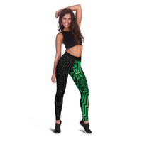 Basketball New Zealand Leggings Green Maori Ta Moko Indigenous - Polynesian Pride