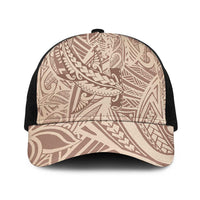 Beige Gradient Polynesia Baseball Net Cap Hawaiian Tribal Hammerhead Shark Tattoo - Polynesian Pride