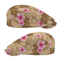 Beige Hawaii Hibiscus Tropical Flowers Motifs Jeff Hat - Polynesian Pride