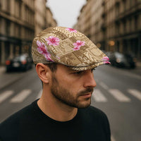 Beige Hawaii Hibiscus Tropical Flowers Motifs Jeff Hat - Polynesian Pride