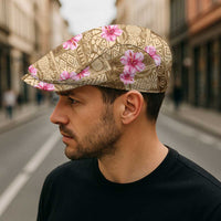 Beige Hawaii Hibiscus Tropical Flowers Motifs Jeff Hat - Polynesian Pride