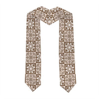 Beige Palaka Quilt Hawaii Graduation Stole Hawaiian Tropical Monstera Sea Turtle