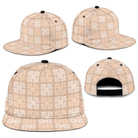 Beige Palaka Quilt Hawaii Snapback Cap Traditional Hawaii-plaid Pattern - Polynesian Pride