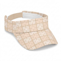 Beige Palaka Quilt Hawaii Sun Visor Cap Traditional Hawaii-plaid Pattern LT14 Universal Fit Beige - Polynesian Pride