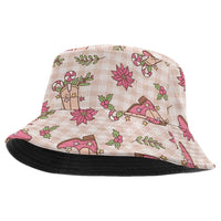 Beige Paniolo Palaka Hawaiian Cowgirl Christmas Bucket Hat - Polynesian Pride