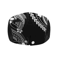 Black Aloha Hawaii Jeff Hat Polynesian Shark Tattoo With Plumeria - Polynesian Pride