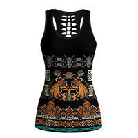 Black Batik Papua-inspired Pattern Hollow Tank Top - Polynesian Pride