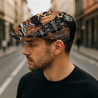 Black Batik Papua-inspired Pattern Jeff Hat - Polynesian Pride