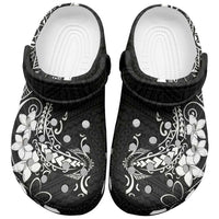 Black Hawaii Clogs Shoes Hammerhead Shark Tattoo Curve Polynesian - Polynesian Pride