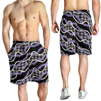 Black Hawaii Palaka Honohono Pikake Shorts for Men Hawaiian Orchid Lei Polynesian Pattern - Polynesian Pride
