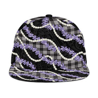 Black Hawaii Palaka Honohono Pikake Snapback Cap Hawaiian Orchid Lei Polynesian Pattern - Polynesian Pride