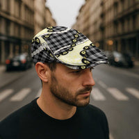 Black Palaka Hawaii Jeff Hat Kukui Nut Pikake Lei Hawaiian Tapa Pattern - Polynesian Pride