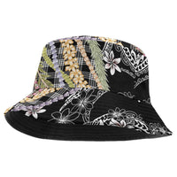 Black Palaka Hawaii Leis Bucket Hat Hawaiian-plaid Elegant Tropical Vibes - Polynesian Pride