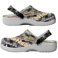 Black Palaka Hawaii Leis Clogs Shoes Hawaiian-plaid Elegant Tropical Vibes - Polynesian Pride