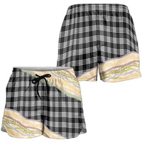 Black Palaka Hawaii Leis Elegant Vibes Shorts for Women