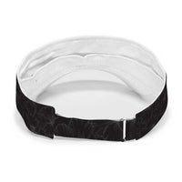 Black Polynesia Sun Visor Cap Plumeria With Hibiscus Pattern Tropical Vibes LT14 - Polynesian Pride